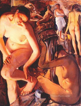Nude Painting - the bathhouse 1912 nude modern contemporary impressionism